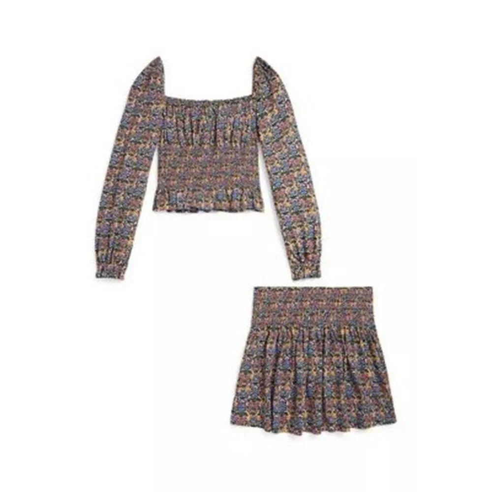 Polo Ralph Lauren Floral Smocked Top and Skirt Set Girls' M(8-10) Madison Multi